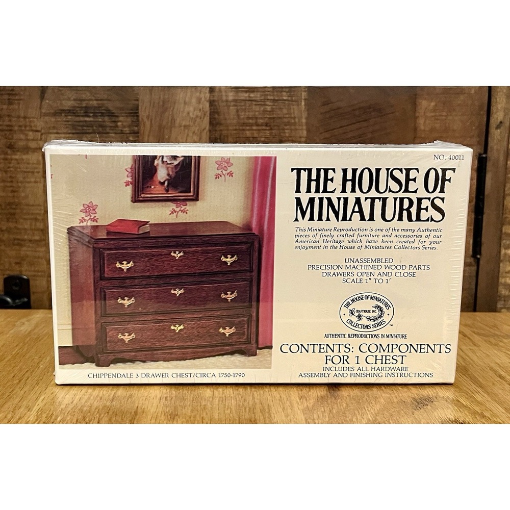 The House Of Miniatures~ Chippendale 3 Drawer Chest ~40011~ SEALED